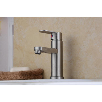 Faucet de lavatório de aço inoxidável de um único punho 304 (HS15002)